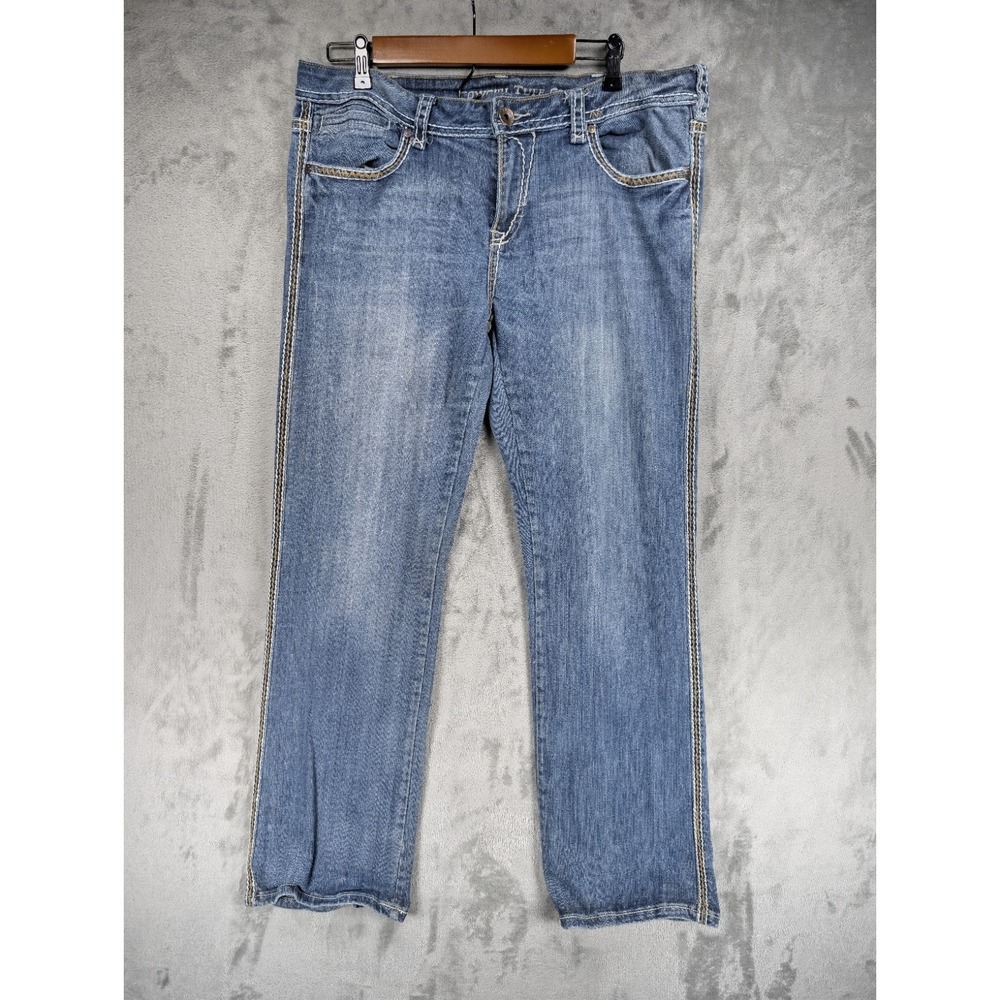Cowgirl Tuff Co Jeans 34x33 Bootcut Don't You Dare Fence Me In Western Rodeo